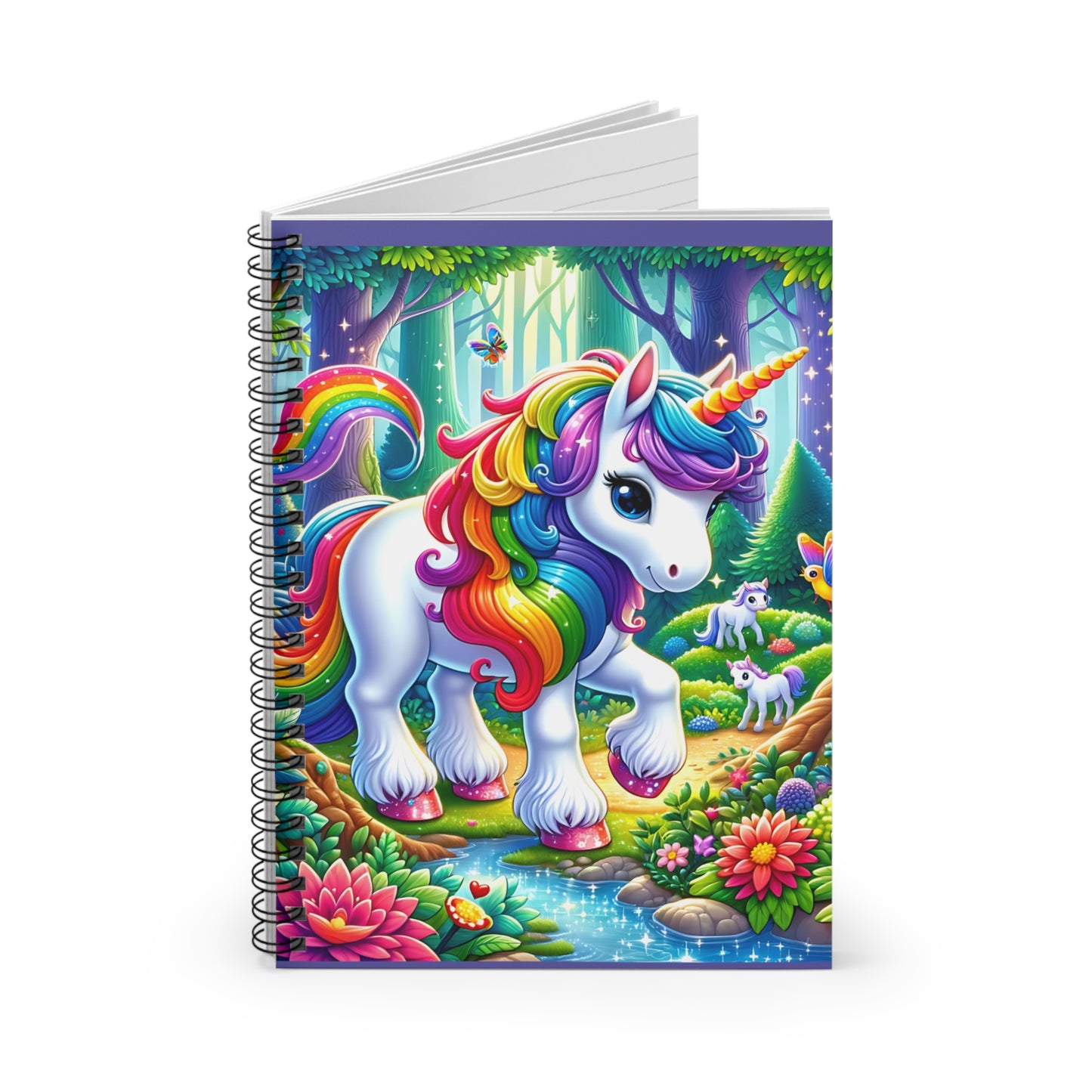 Cute Unicorn Spiral Notebook - Ruled Line