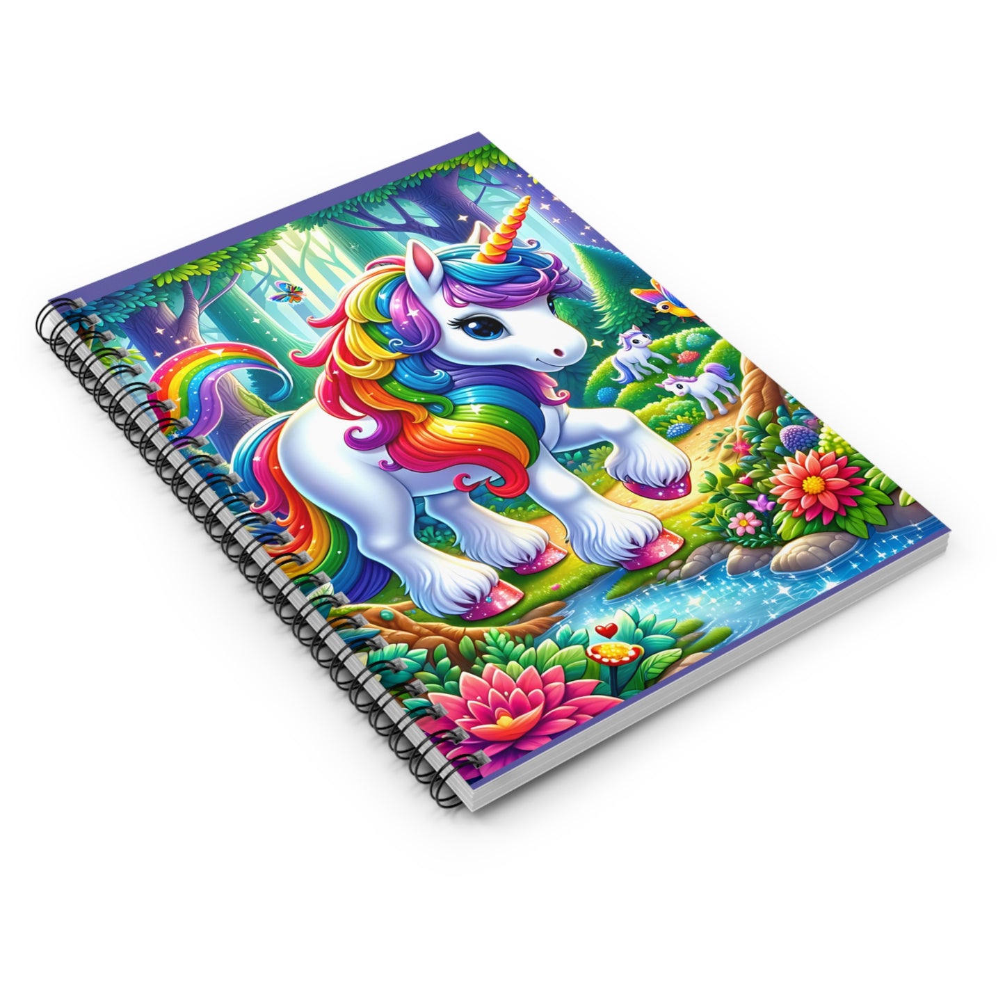 Cute Unicorn Spiral Notebook - Ruled Line