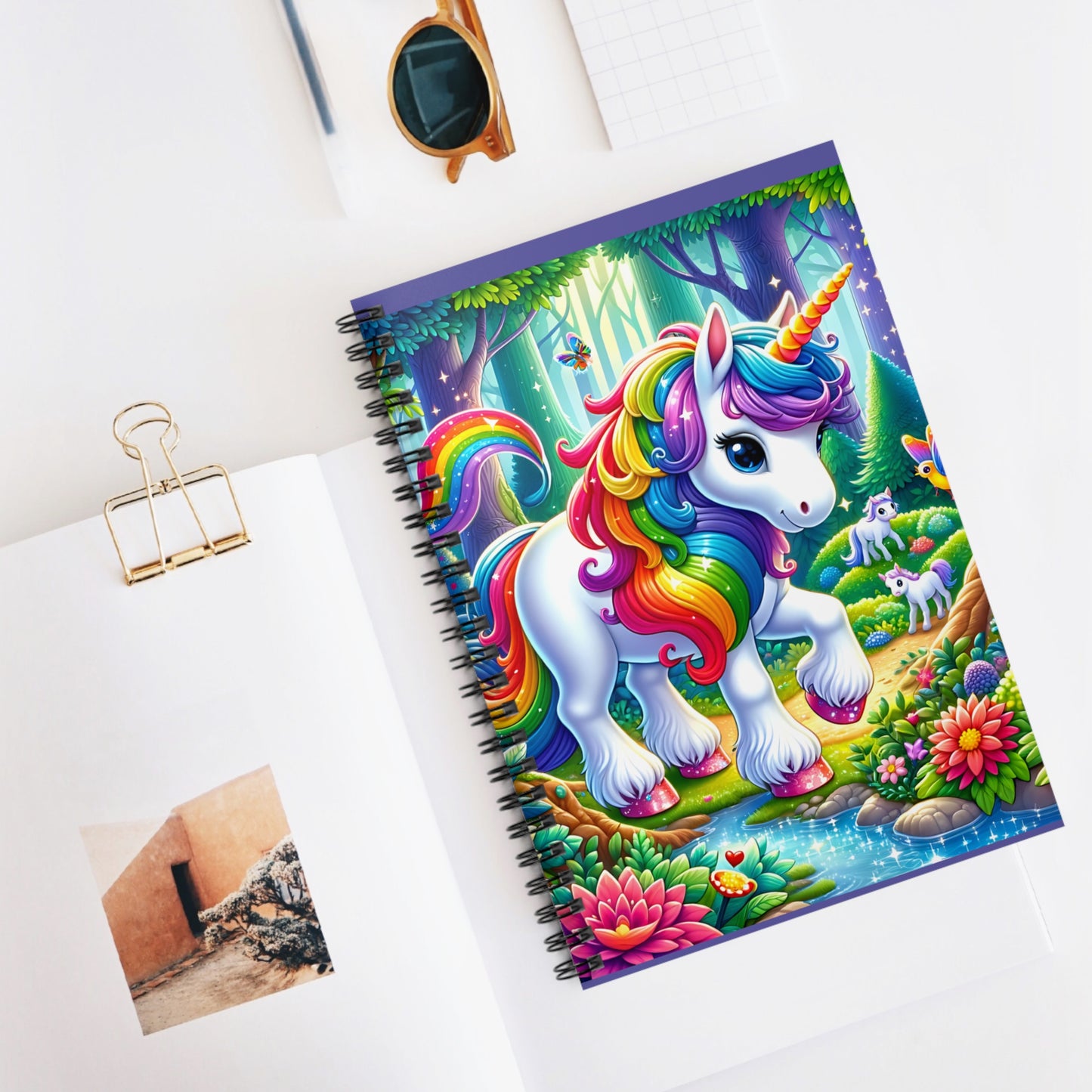 Cute Unicorn Spiral Notebook - Ruled Line