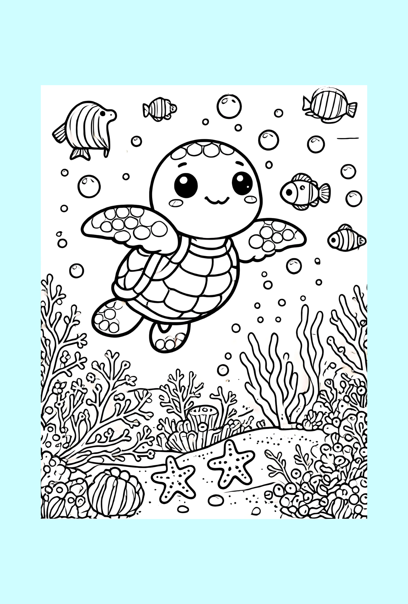 Super Cute Underwater Babies Coloring Book