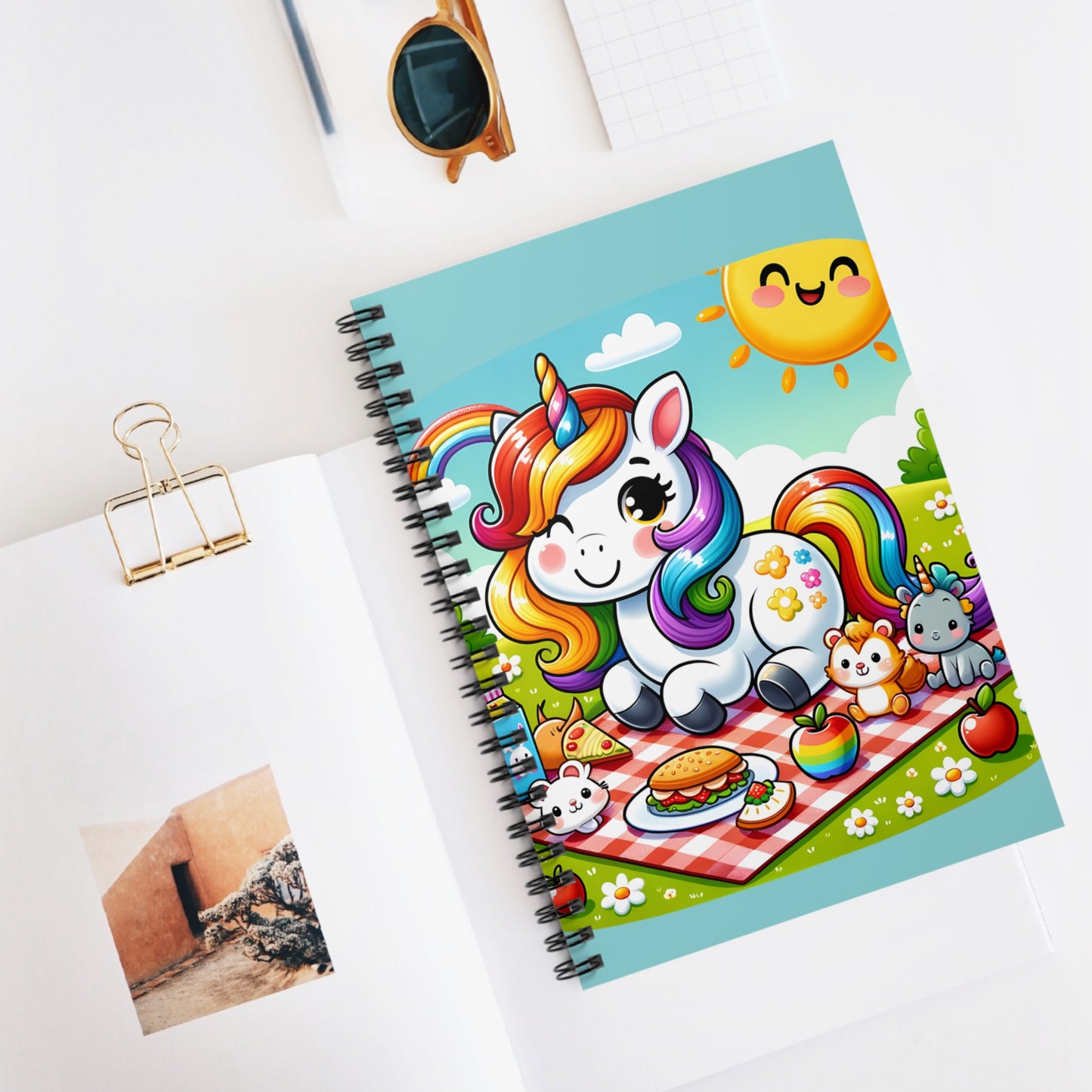 Cute Unicorn Spiral Notebook - Ruled Line