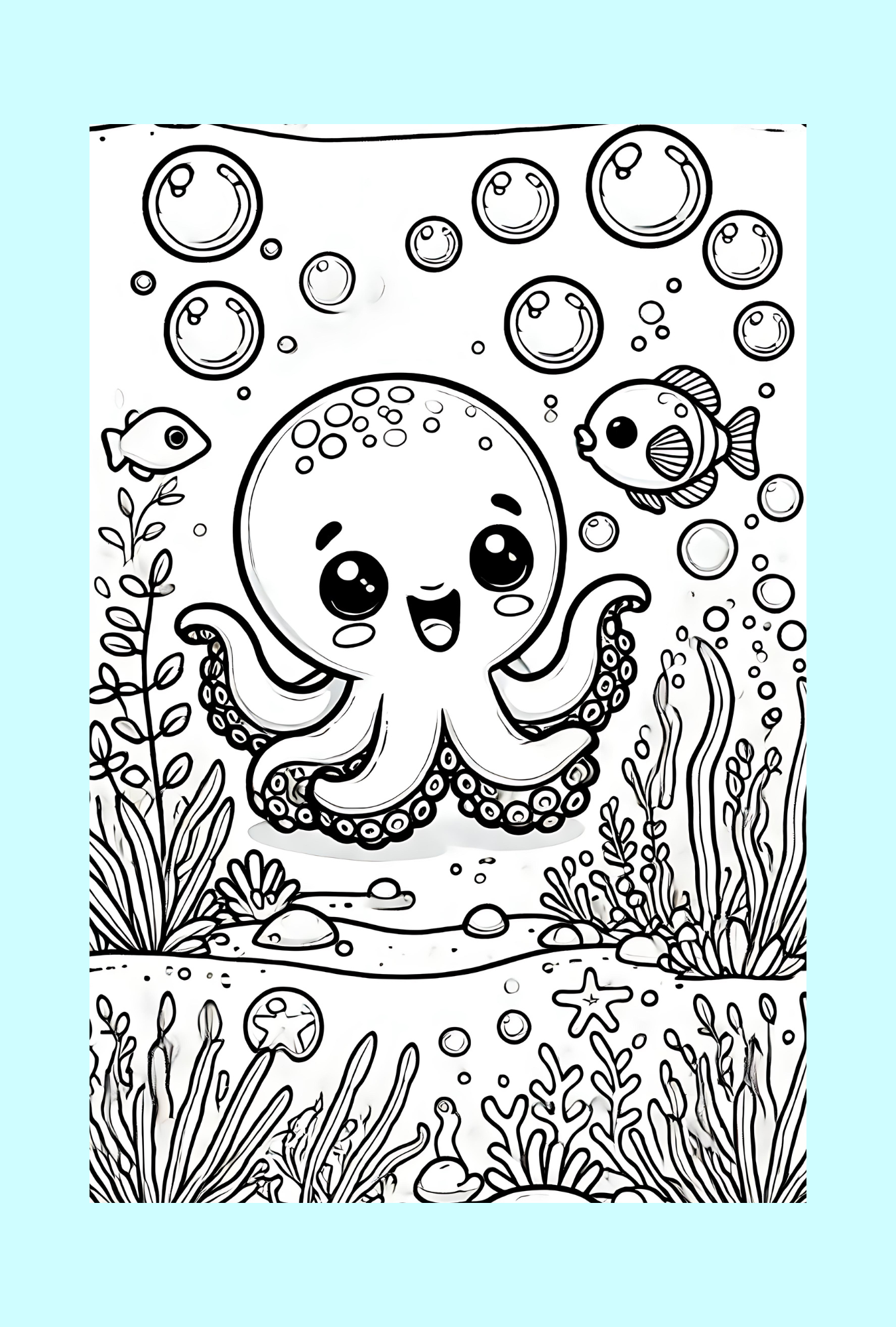 Super Cute Underwater Babies Coloring Book