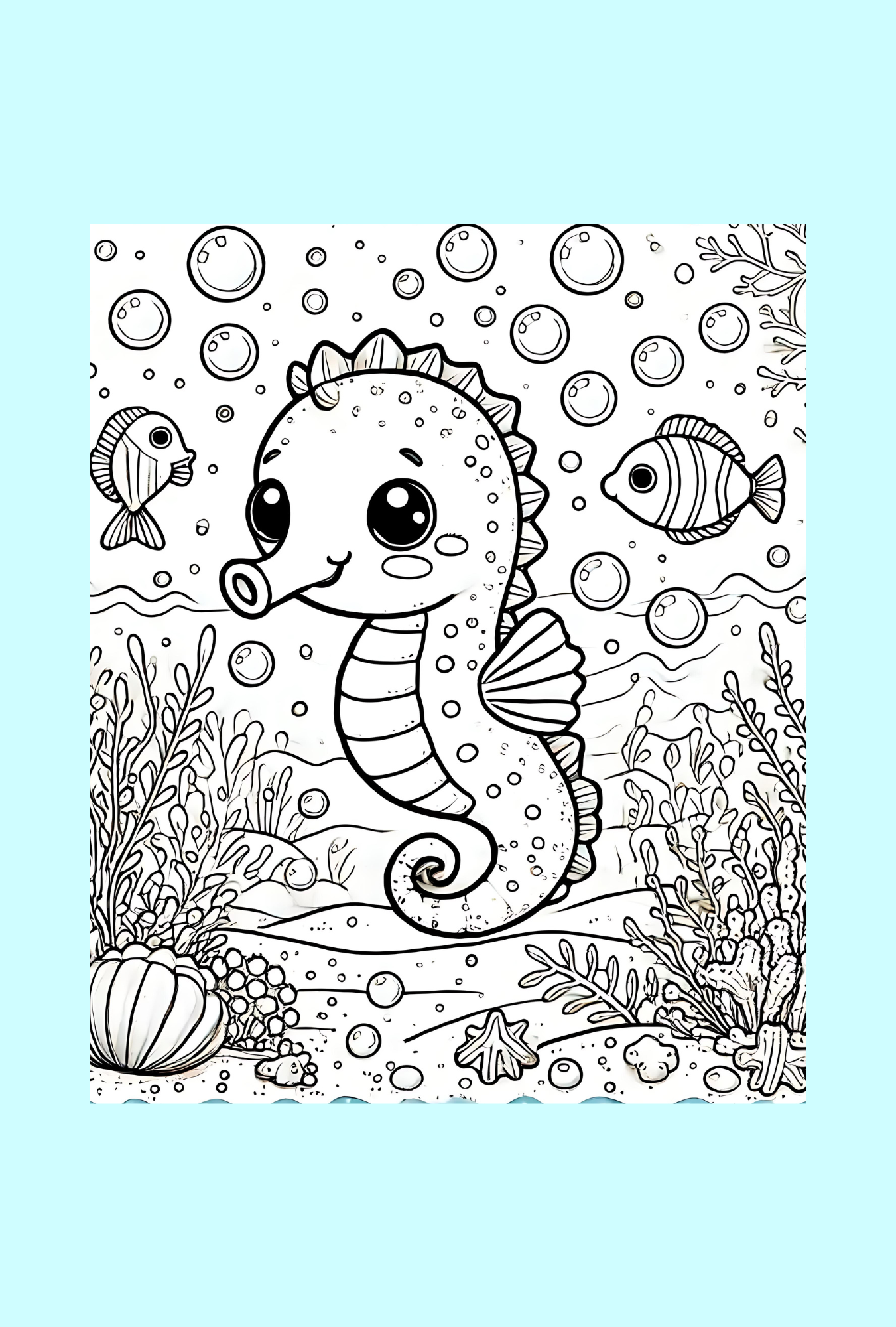 Super Cute Underwater Babies Coloring Book