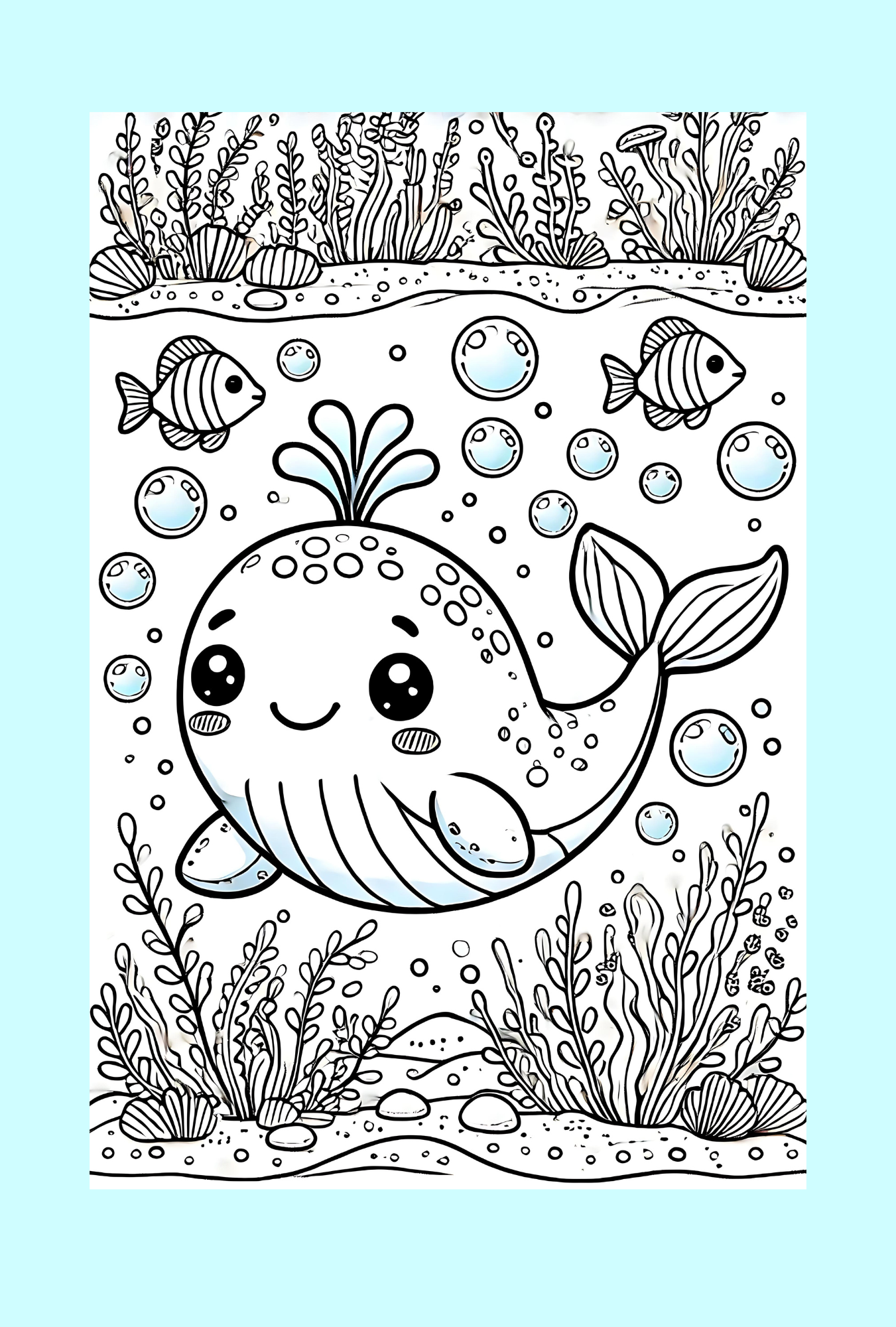 Super Cute Underwater Babies Coloring Book