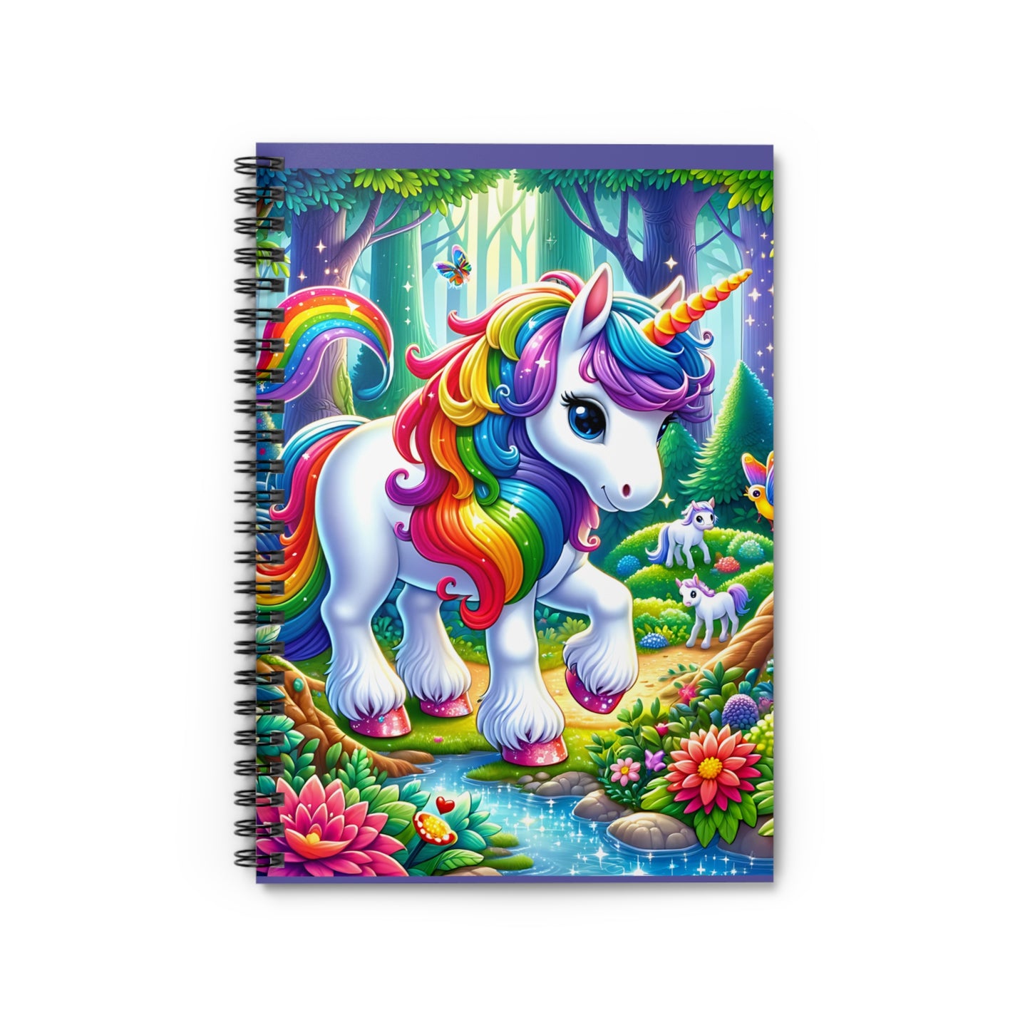 Cute Unicorn Spiral Notebook - Ruled Line