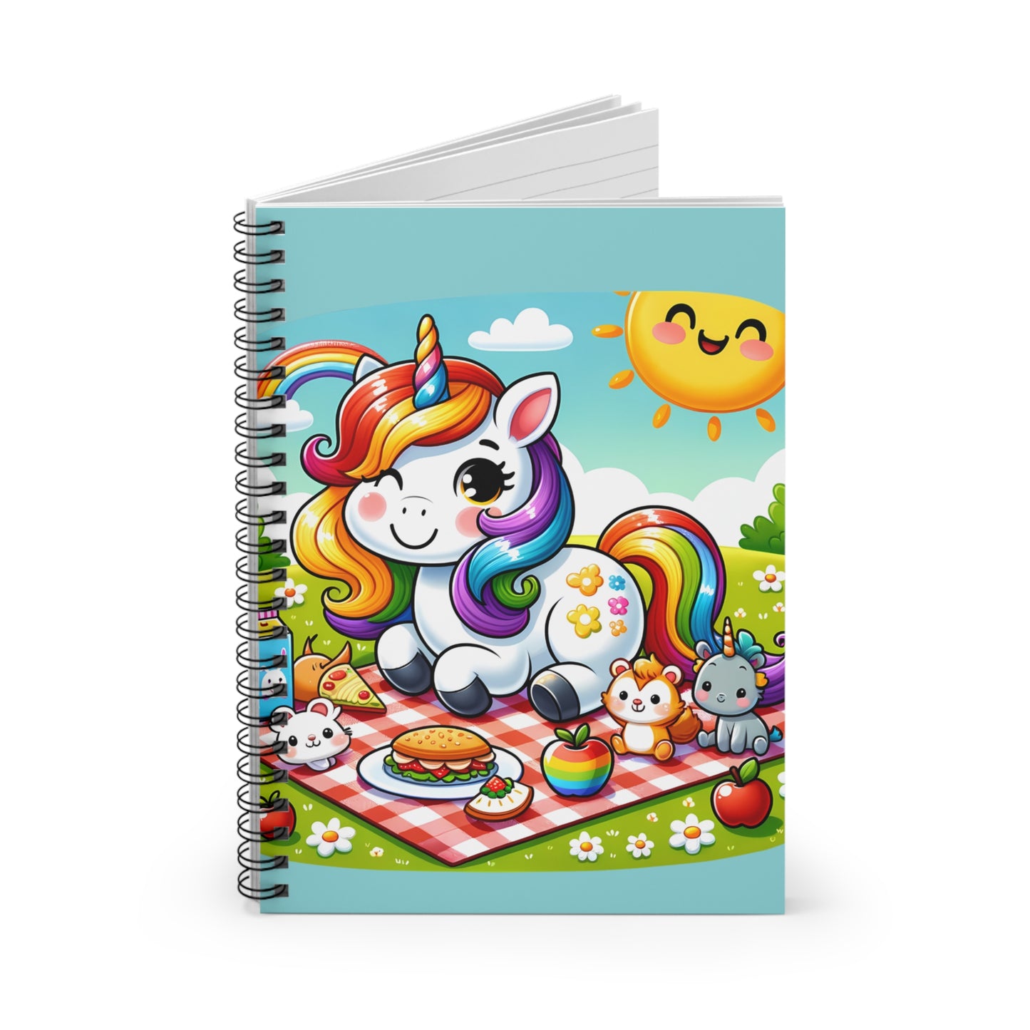 Cute Unicorn Spiral Notebook - Ruled Line